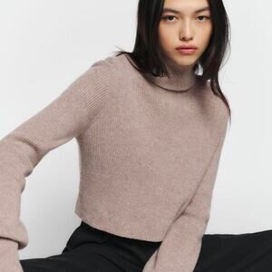 Reformation Beige Ribbed Sweater